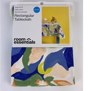 Room Essentials Rectangular Tablecloth 60 x 84 Cotton Floral Multicolor